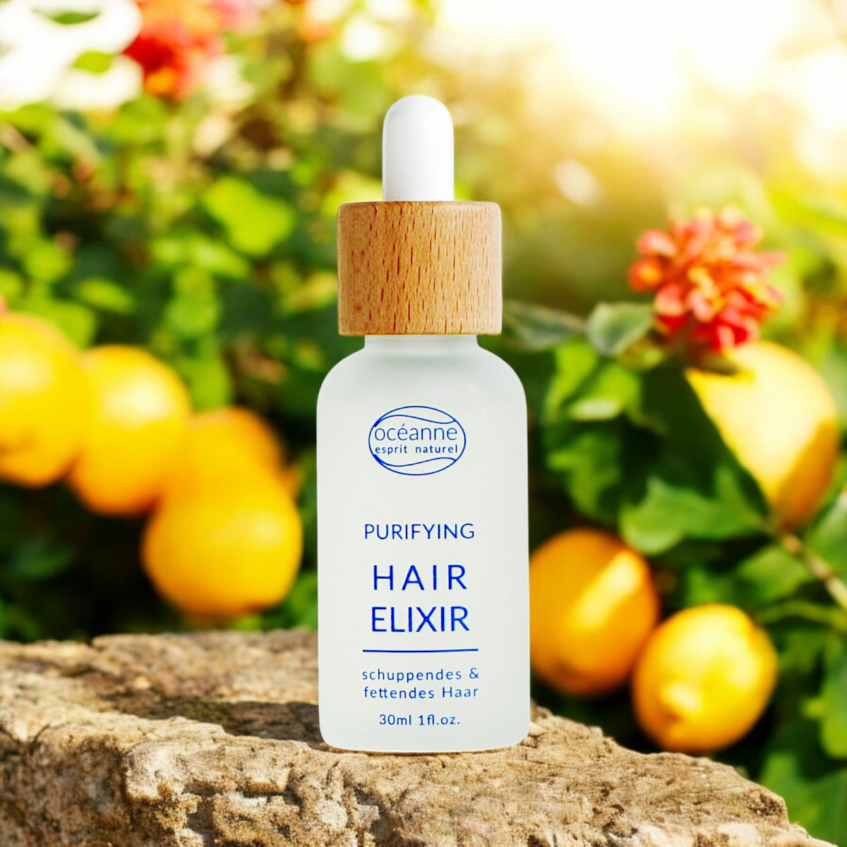 Purifying Hair Eixir, Zitronenöl, Rosmarinöl, Schuppen, fettendes Haar, fettige Schuppen Haarwachstumg, vegan, Mandelöl, Rizinusöl